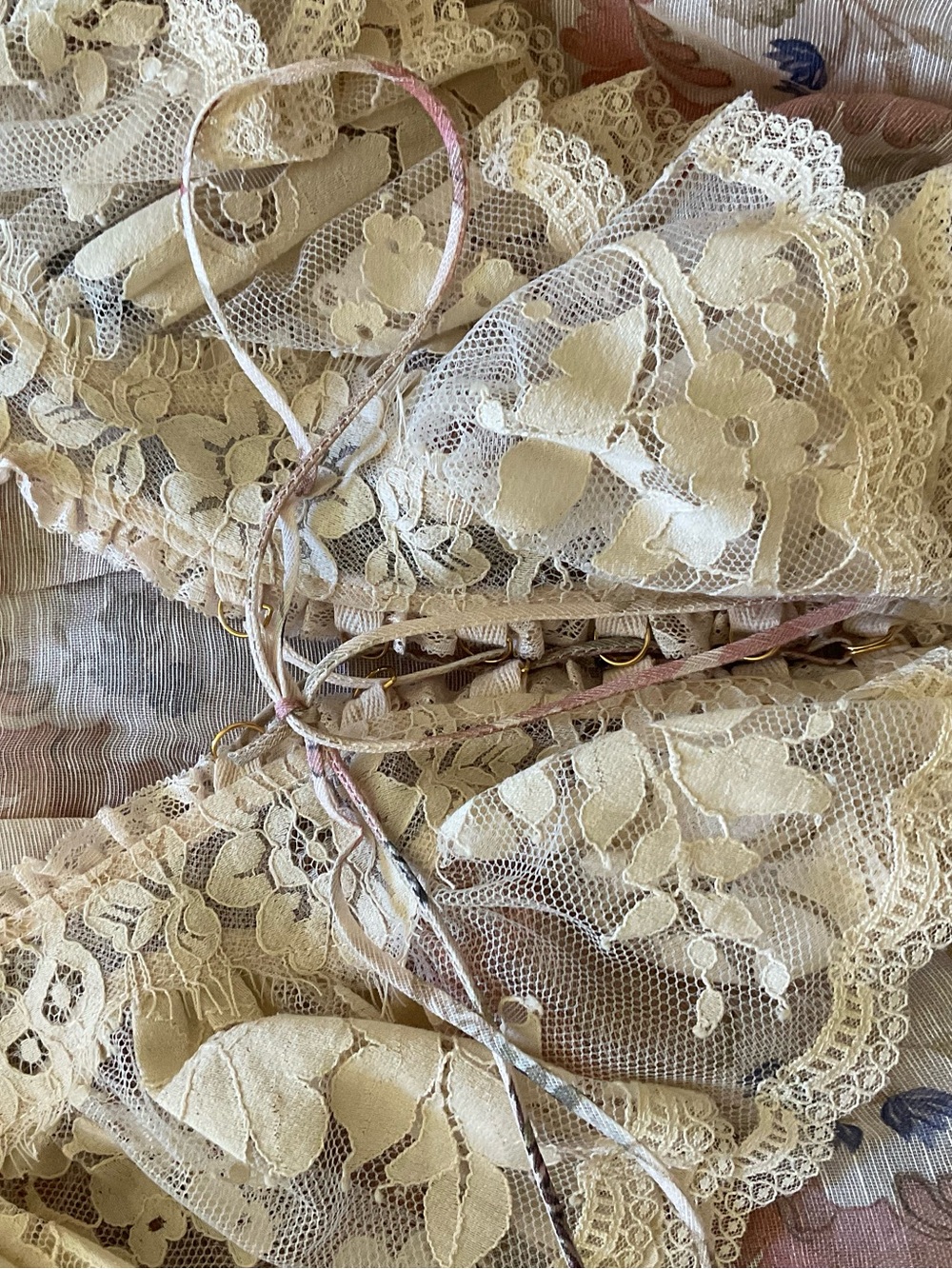 Zimmermann Rebellion Sheer Floral Lace-Trim cropped blouse sz 1 - Picture 6 of 8